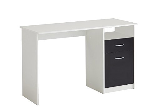 FMD Möbel, 3004-001 Jackson Schreibtisch, holz, weiß/schwarz, maße 123.0 x 50.0 x 76.5 cm (BHT) von FMD Möbel