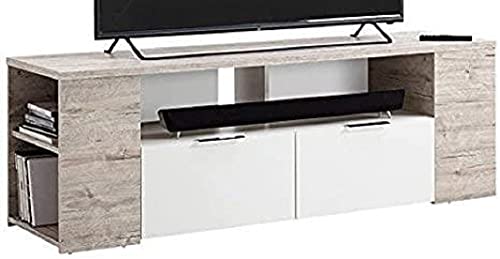 FMD Möbel, 262-001 Tabor 1 TV/Hifi-Element, Holz, sandeiche / weiß, Maße 150.0 x 40.0 x 50.0 cm (BHT) von FMD Möbel