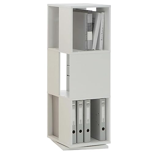 FMD Möbel, 291-001E Tower drehbares Regal, melaminharz beschichtete spanplatte, weiß, maße 34.0 x 108.0 x 34.0 cm (BHT) von FMD Möbel