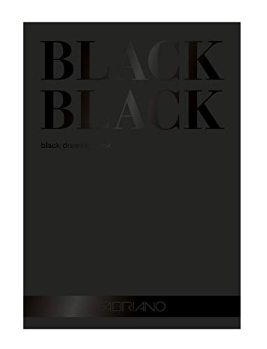 Fabriano Honsell 19100390 - Fabriano Black Black Block, tiefschwarzes Papier mit matter, unbeschichteter Oberfläche, 300 g/m², DIN A4, 20 Blatt, ideal für Pastelle, Farbstifte und Marker von Fabriano