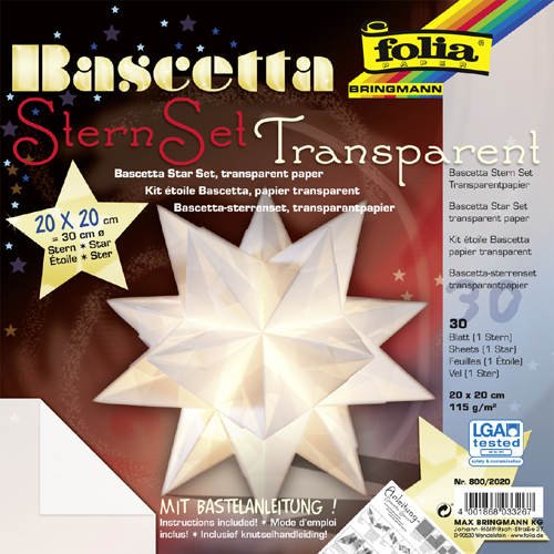 Faltblätter Bascetta Stern Transparent weiß, 20x20 Faltblätter Bascetta Stern Transparent weiß, 20x20 von CREATIVE