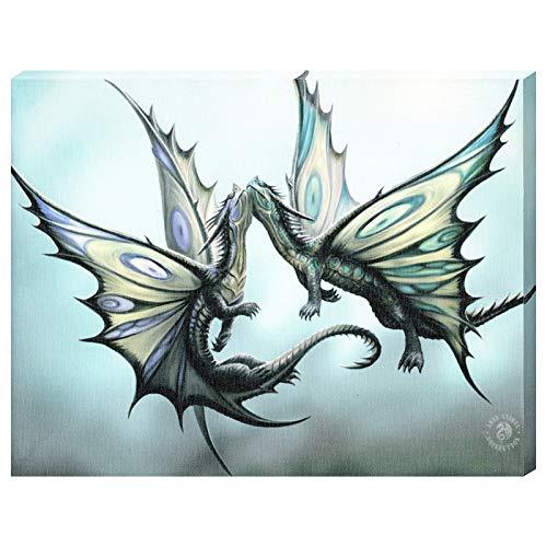 Fantastisches Anne Stokes Design - Fly Away With Me - Fliegen Sie mit mir - gotische schmetterling geflügelten drachen - Leinwand Bild auf Bild-Wand-Plakette / Wand Kunst von Unbekannt