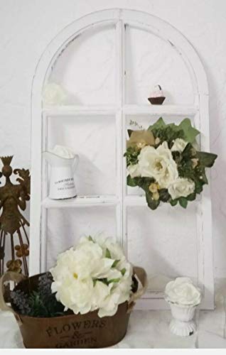 Fenster Deko Fensterrahmen Rundbogenfenster Brocante Holz Weiss Shabby CHIC 70cm von Unbekannt