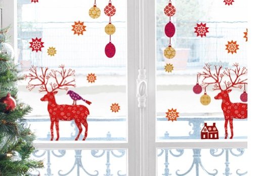 Fensterfolie/ Fenstersticker Rothirsch 2 Blatt 20 x 30 cm von Unbekannt