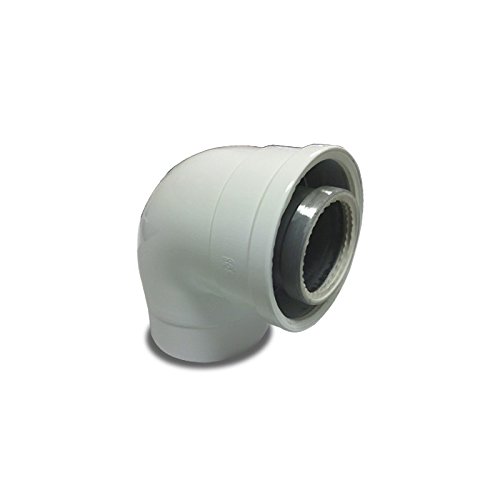 Fig 811 – 90 mhp1 Winkelstück Kamin 90 weiblich Durchmesser 80 110 mm Aluminium weiß von Fig