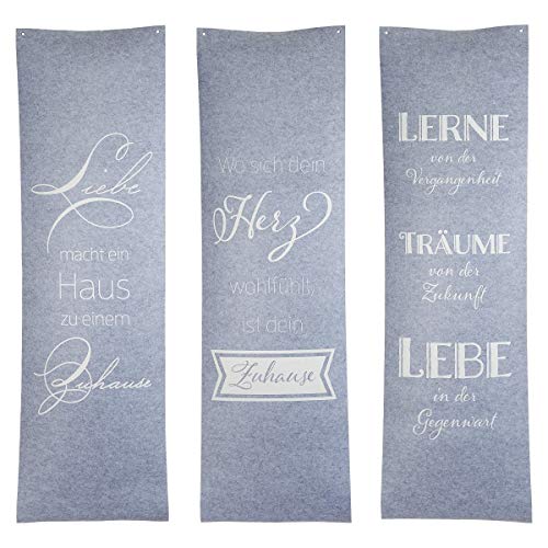 Filz Vorhang 60 cm x 200 cm Wandteppich mit Spruch (Lerne aus...) von Unbekannt