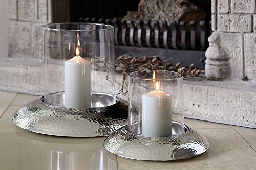 Fink Napa Windlicht M.Glas,Vernickelt Höhe 24 cm, Ø 27,5 cm 159045 von Unbekannt