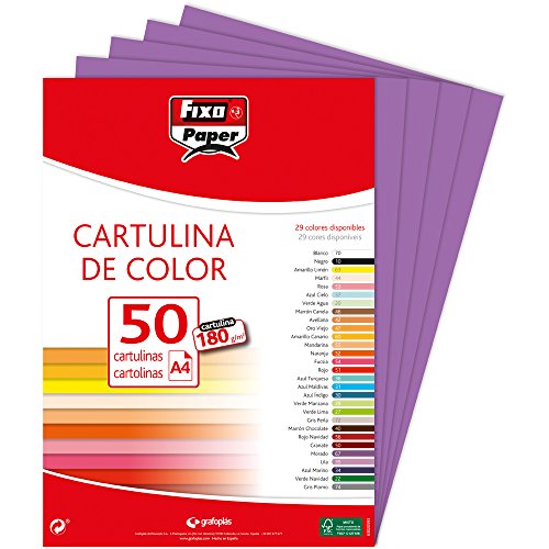 Fixo Paper 11110367 – Packung mit A4-Papier, 50 Stück, Violett, 180 g Fixo Paper 11110367 – Packung mit A4-Papier, 50 Stück, Violett, 180 g von Fixo