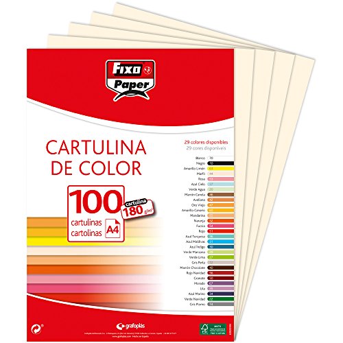 Fixo 11110444 Farbiger Zeichenkarton, Pack mit 100 Seiten, A4, Farbe: Elfenbein Fixo 11110444 Farbiger Zeichenkarton, Pack mit 100 Seiten, A4, Farbe: Elfenbein von Fixo