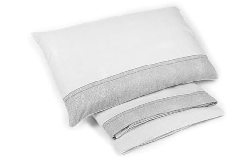 Bee Flanell-Bettwäsche-Set für Doppelbett, hergestellt in Italien (2P, grau) von Bee