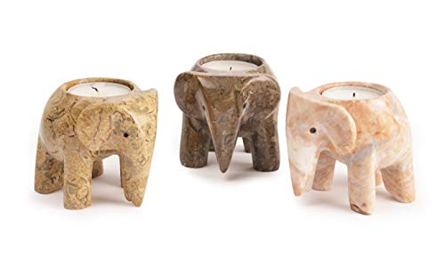Fossilstone Collection Teelichthalter, Marmor, Elefant von Unbekannt
