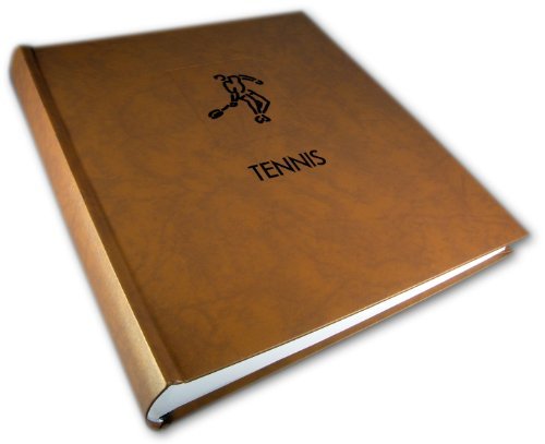 Fotoalbum Tennis 26x30cm, 100 Seiten weißer Fotokarton mit Pergaminzwischenblättern, Einband braun mit Tennisapplikation (19467) von Unbekannt