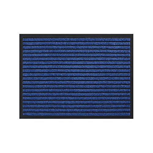 Fußmatte Timeless – blau gestreift schwarz – 40 x 60 cm – rutschfeste Unterseite aus Vinyl von Unbekannt