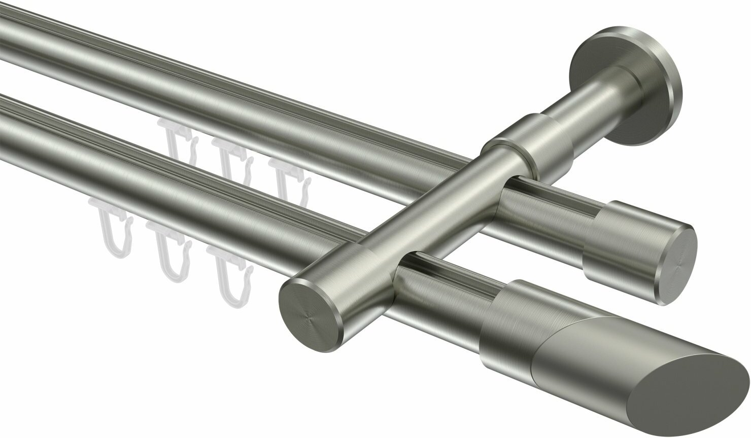 Gardinenstange Kappe Innenlauf 2 Läufig Vorhangstange Vorhang 200 Cm Stange  B-Ware von Unbekannt