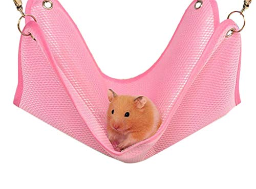 Générique Hamster Hängematte Bett Schaukel Hängendes Bett für Haustiere Atmungsaktiv für Hamster Kleintiere Spielzeug (Rosa) von Unbekannt