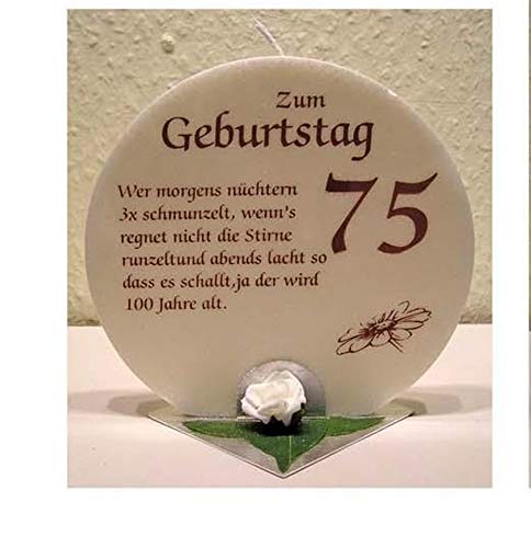 Geschenk Kerze zum 75. Geburtstag Grundpreis 10,75€/kg Artikel SD167121.75 von Unbekannt