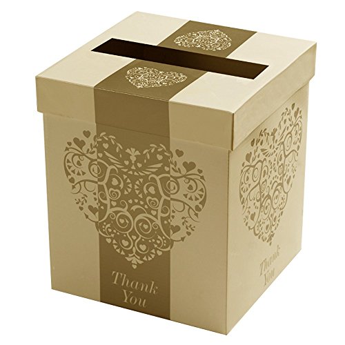 Neviti Romantischer Vintage-Briefkasten, Papier, Gold, 21 x 21 x 25 cm Neviti Romantischer Vintage-Briefkasten, Papier, Gold, 21 x 21 x 25 cm von Neviti