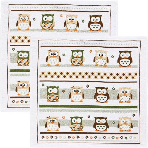 Kracht Frottier-Geschirrtuch 2er-Pack Baumwolle Eulen Größe 50x50 cm Kracht Frottier-Geschirrtuch 2er-Pack Baumwolle Eulen Größe 50x50 cm von KRACHT