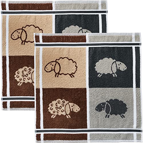 Kracht Frottier-Geschirrtuch "Schafe" 2er-Pack Baumwolle Schafe Größe 50x50 cm Kracht Frottier-Geschirrtuch "Schafe" 2er-Pack Baumwolle Schafe Größe 50x50 cm von KRACHT