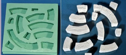Giessform Silikonform Rundturm Basis Krippenbausteine Set 7 von Unbekannt