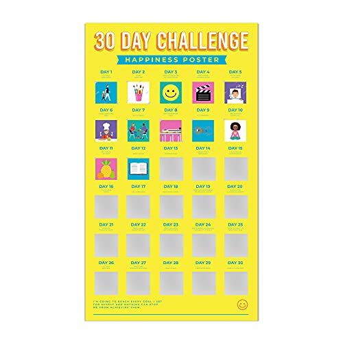 Gift Republic 30 Day Happiness Challenge Rubbel-Poster (Größe 48,6 x 28 cm) von GR Gift Republic