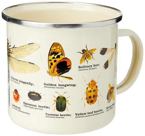 Gift Republic Emaille-Tasse mit Insektenmotiv, Mehrfarbig von GR Gift Republic