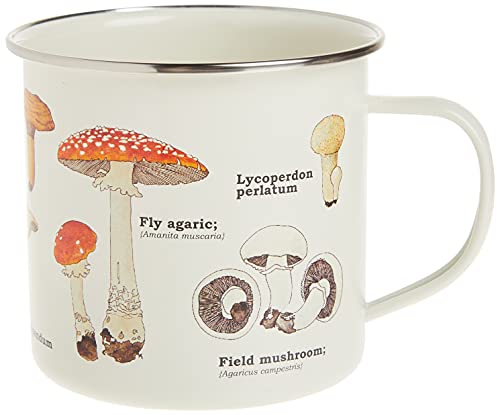 Gift Republic Emaille-Tasse mit Pilzmotiv, Zinn, Multi, 1 Stück (1er Pack) von GR Gift Republic