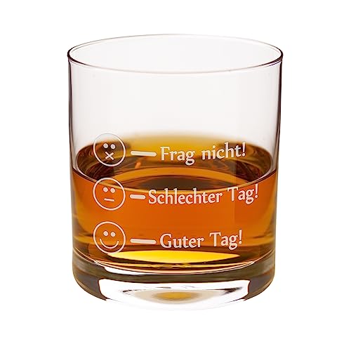 Leonardo Whiskyglas mit Gravur I Smileys I Spülmaschinenfest I 310ml Tumbler I Personalisierte Whiskey Geschenke für Männer I Whisky Zubehör von Geschenke 24