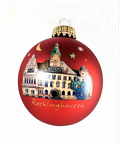 Weihnachtskugel Glas Künster Edition Recklinghausen - Schloss - rot (1) von Weihnachtskugel