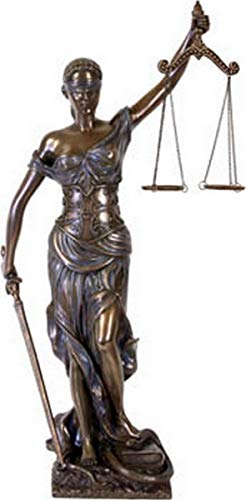 Große Justitia Figur bronziert Skulptur 45 cm Göttin der Gerechtigkeit Anwalt BGB von Unbekannt