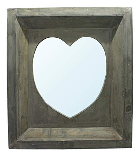 Großer Spiegel aus Holz Herz - 63x56cm - Landhaus Shabby von Unbekannt