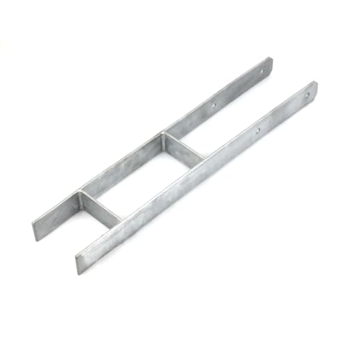 SunnyDeals H-Pfostenanker feuerverzinkt als Pfostenträger| H-Anker 121 x 600 mm |schwerer Betonanker für 12 x 12 cm Pfosten | haltbare Einschlaghülse von SUNNYDEALS