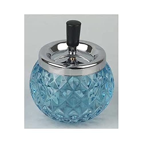 HA Aschenbecher chrom/Glas Kugel blau 12cm, 1010 g von HA