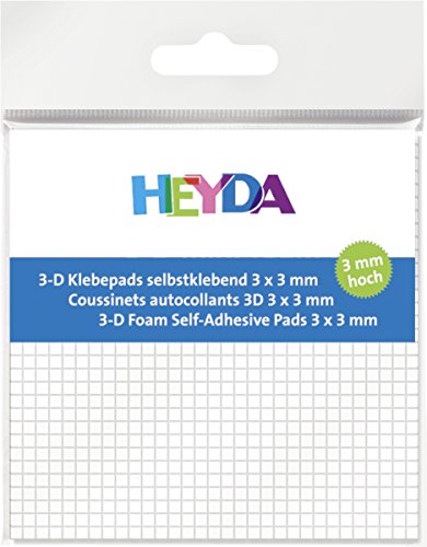 HEYDA 3D Klebepads, 3 x 3 mm, weiß, 3 mm hoch 4005329079467 von Heyda