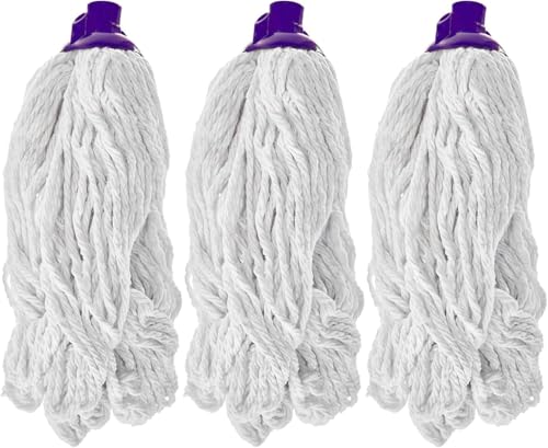 HV - Wischmopp - Parkett Baumwollmopp - Wischbezug zur Echtholz trocken und nass Bodenpflege - Set von 3 - Weiß -160 gr von HV