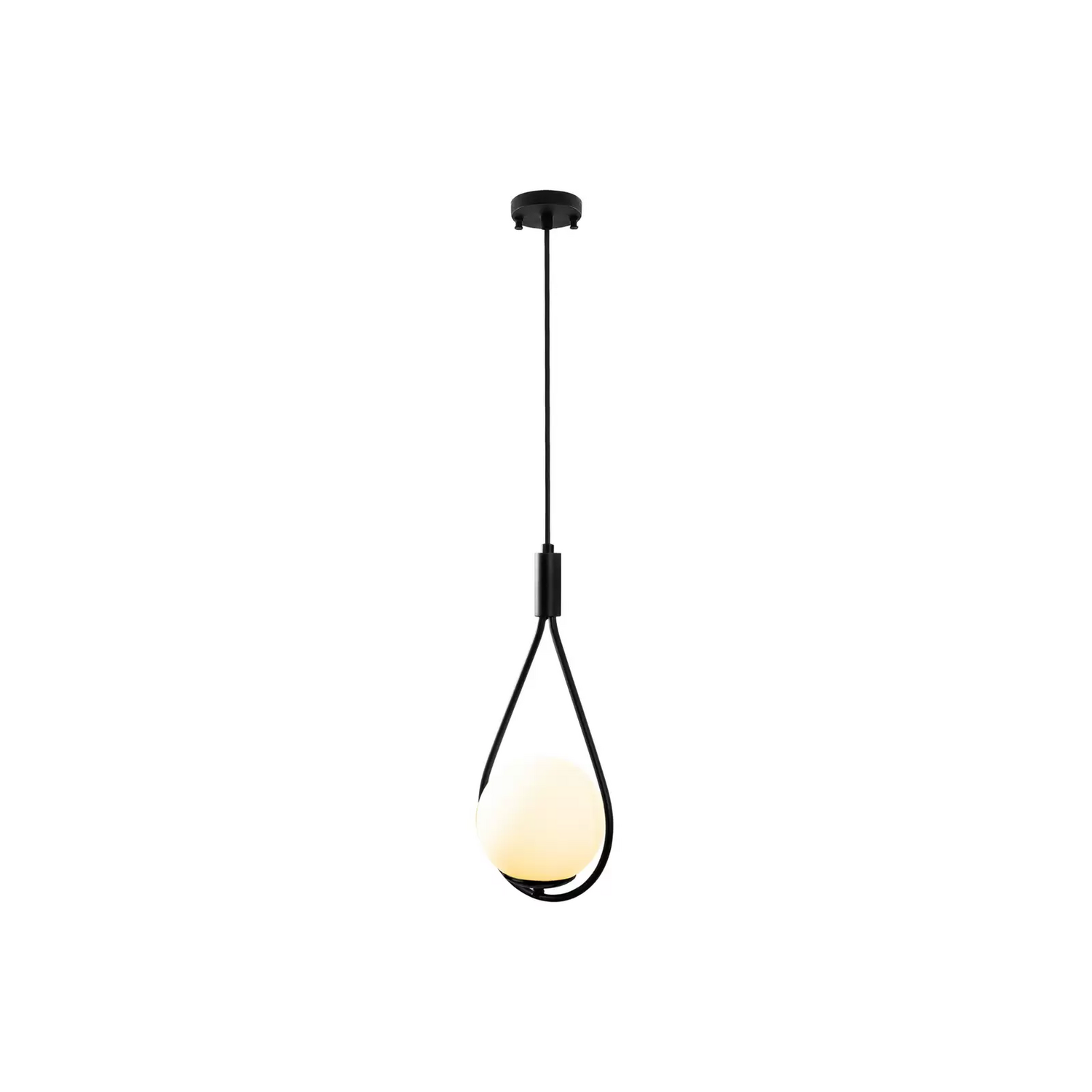 Hängeleuchte Gmn 00008 1 Flammig Schwarz/Opalglas Deckenlampe Lampe Leuchte 273 B-Ware von Unbekannt