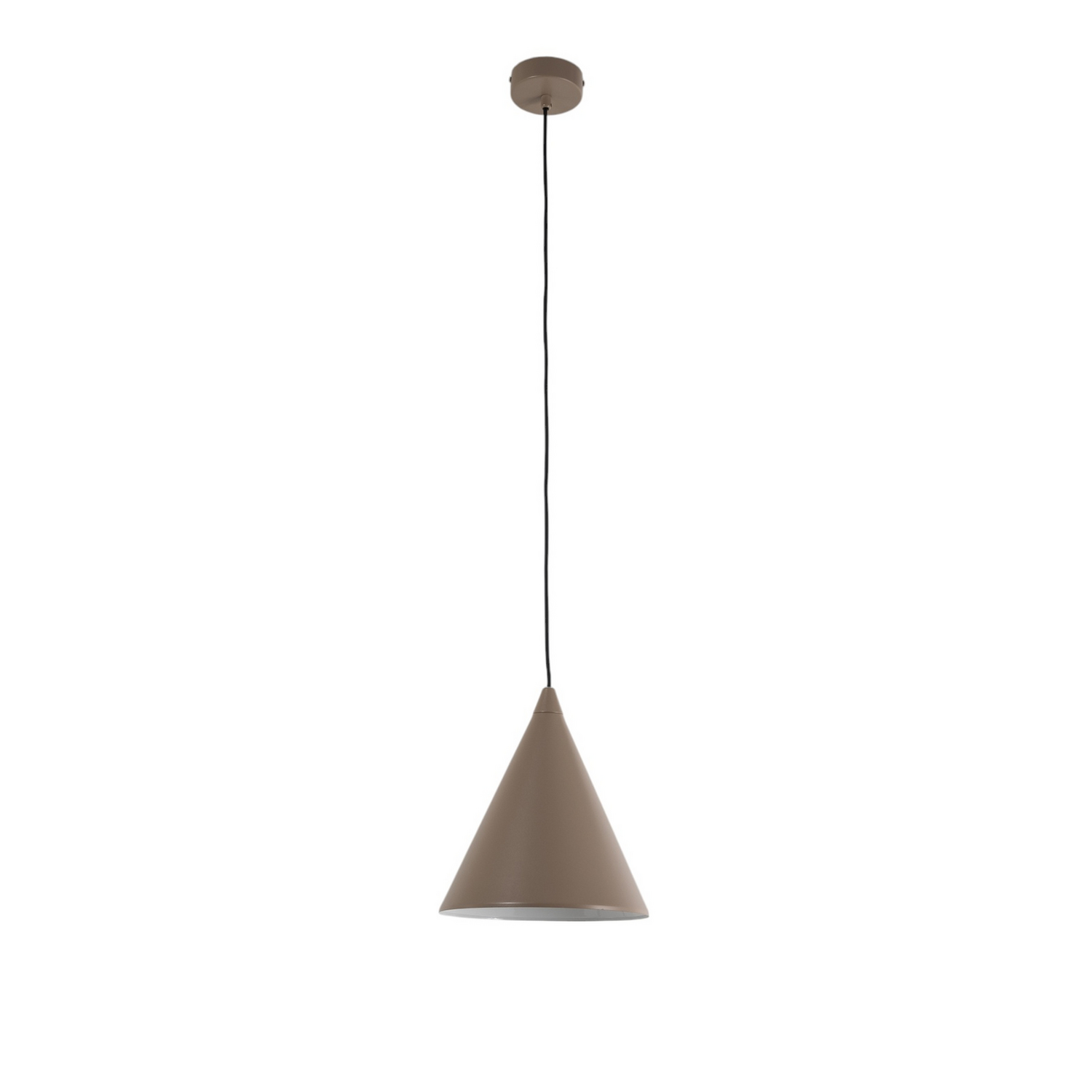 Hängeleuchte Pendelleuchte Lampe Beige Metall Kegel E27 24cm Form B-Ware von Unbekannt