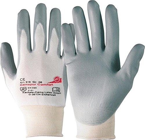 Handschuhe Camapur Comfort 619 Gr.8 weiß/grau Polyamid mitPUR EN 388 10 Paar von Unbekannt