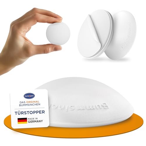 Bummsinchen Türstopper Wand Weiß selbstklebend [10 Stück] - Ø 40 mm - kleiner Wandpuffer für Wandschutz - Türpuffer Wand für Türanschlag, Türgriffschutz, Türklinken Stopper von homeXpert