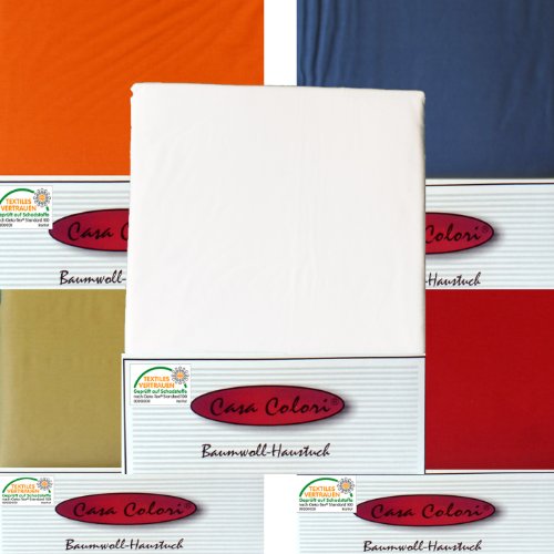 Haustuch, Betttuch, Bettlaken, 150x250 cm, 100% Baumwolle, Ökotex, rot von Casa Colori
