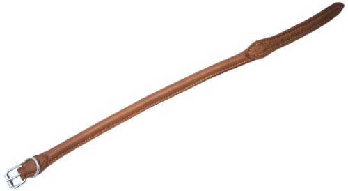 Heim 3874407 Hundehalsband "Elk" aus echtem Elchleder, 9 mm Durchmesser, 40 cm lang, cognac von Heim