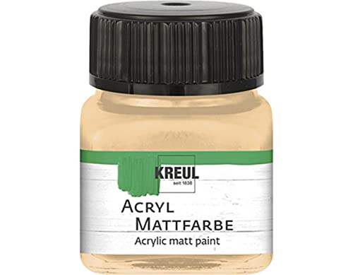 KREUL 75252 - Acryl Mattfarbe, beige im 20 ml Glas, cremig deckende, schnelltrocknende Farbe auf Wasserbasis, für viele verschiedene Untergründe geeignet von Kreul