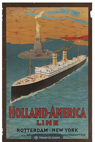 Holland America Line New York Rotterdam Paquebot Poster, Reproduktion, Format 50 x 70 cm, Luxuspapier, 300 g, Verkauf der digitalen Datei HD möglich von Unbekannt