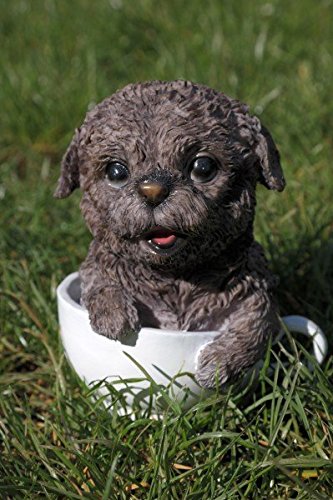 Hund in Tasse 15 cm Figur Garten Tier Gartenfigur von Unbekannt