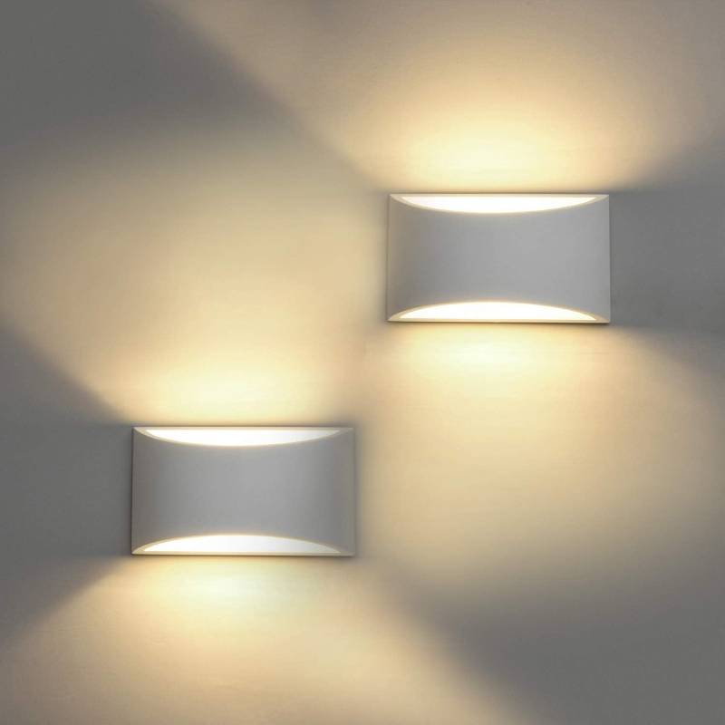 Hydong Led Wandleuchte Innen 2 Stück 7 W Weiß Gipsleuchte Wandlampe Lampe Leuchte B-Ware von Unbekannt
