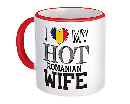 Ich liebe meine heiße rumänische Frau : Geschenk Becher : Rumänien Flagge Land Valentinstag von Unbekannt