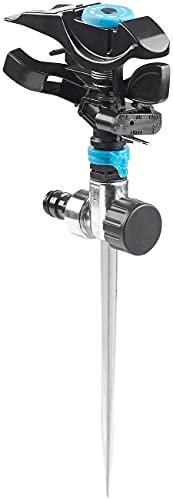 Royal Gardineer Impulsregner: Impuls-Rasensprenger mit Erdspieß, 360°, 314 m² (Rasensprenger flach, Rasensprinkler, Bewasserung) von Royal Gardineer