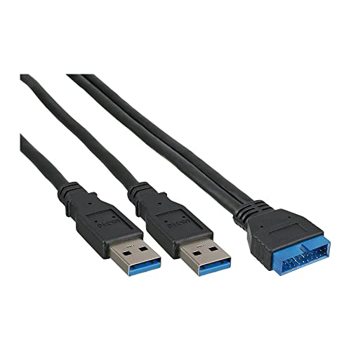 InLine 33447I USB 3.0 Adapterkabel, 2x Stecker A auf Pfostenanschluss, 0,4m von InLine
