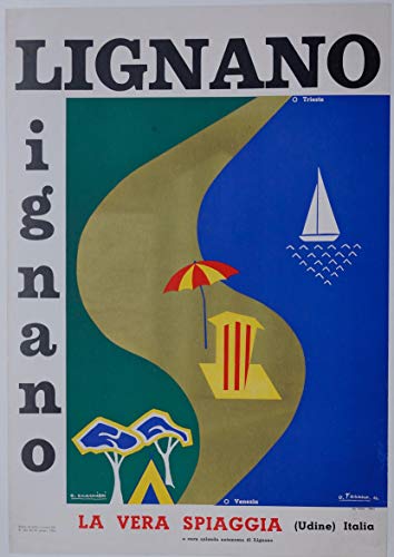 Italia Lignano Poster Reproduktion – Format 50 x 70 cm Luxuspapier 300 g – Verkauf der digitalen Datei HD möglich von Unbekannt