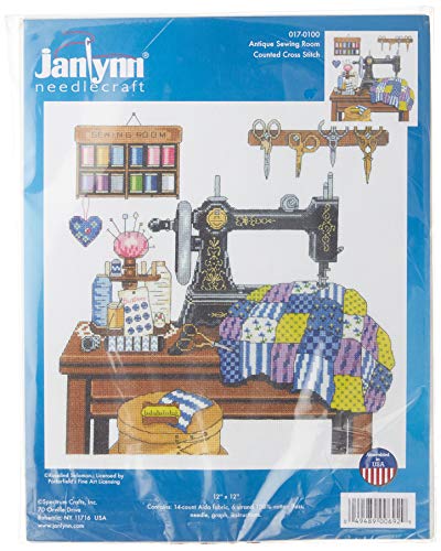 Janlynn Kreuzstich Stickpackung Antike Nähstube, Zählmuster von Janlynn